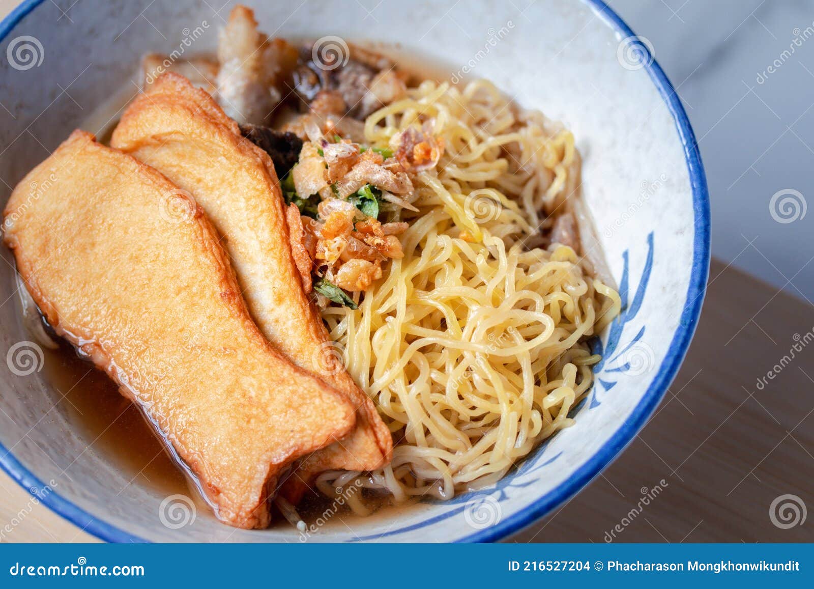 Egg Noodles with Fish Balls in Clear Soup Stock Photo Image of fish