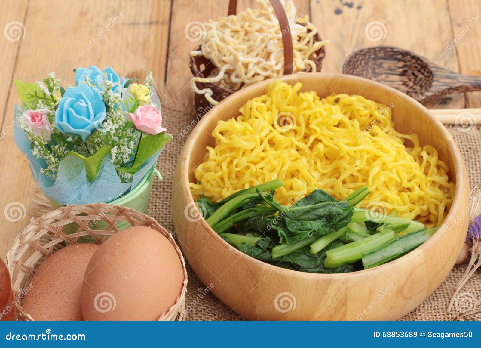 Egg Noodles and Raw Noodle. Stock Image Image of pasta, greens 68853689