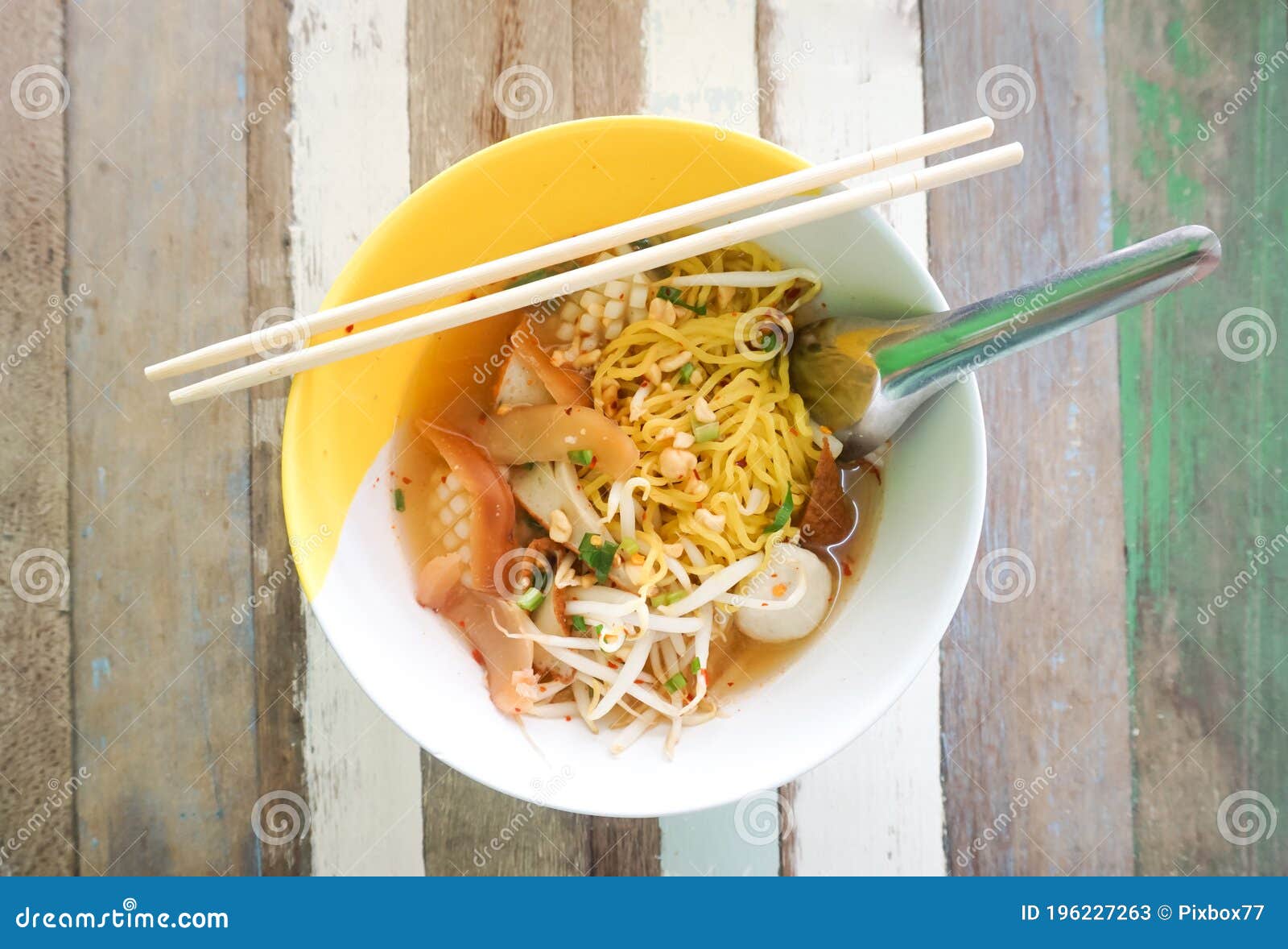 Egg Noodles with Spicy Soup, Thai Spicy Food Stock Image Image of seafood, lunch 196227263