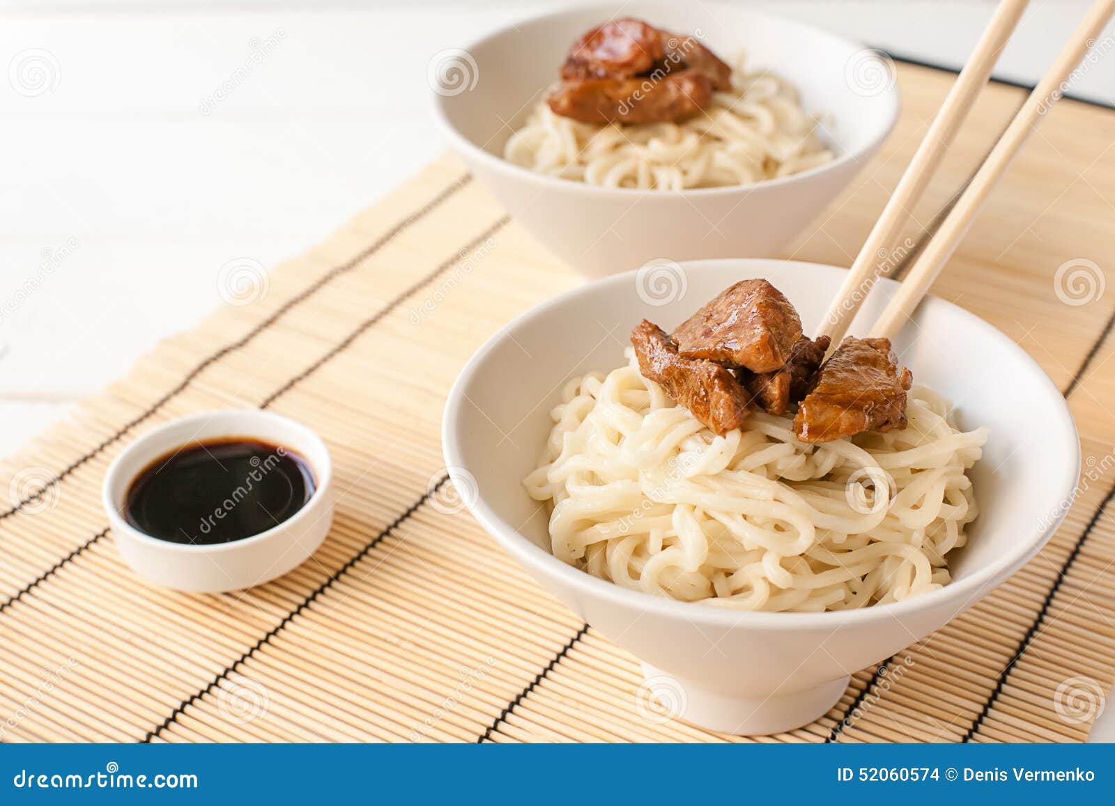 Egg Noodles with Teriyaki Meat Stock Photo Image of meat, culture