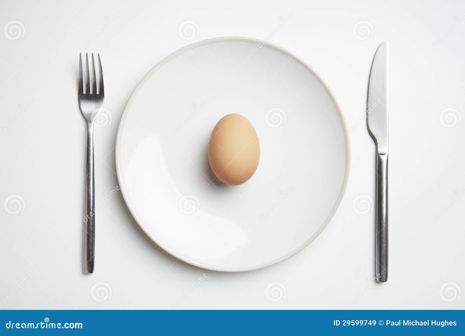 Egg on Plate with Knife and Fork Stock Image Image of plate, dining