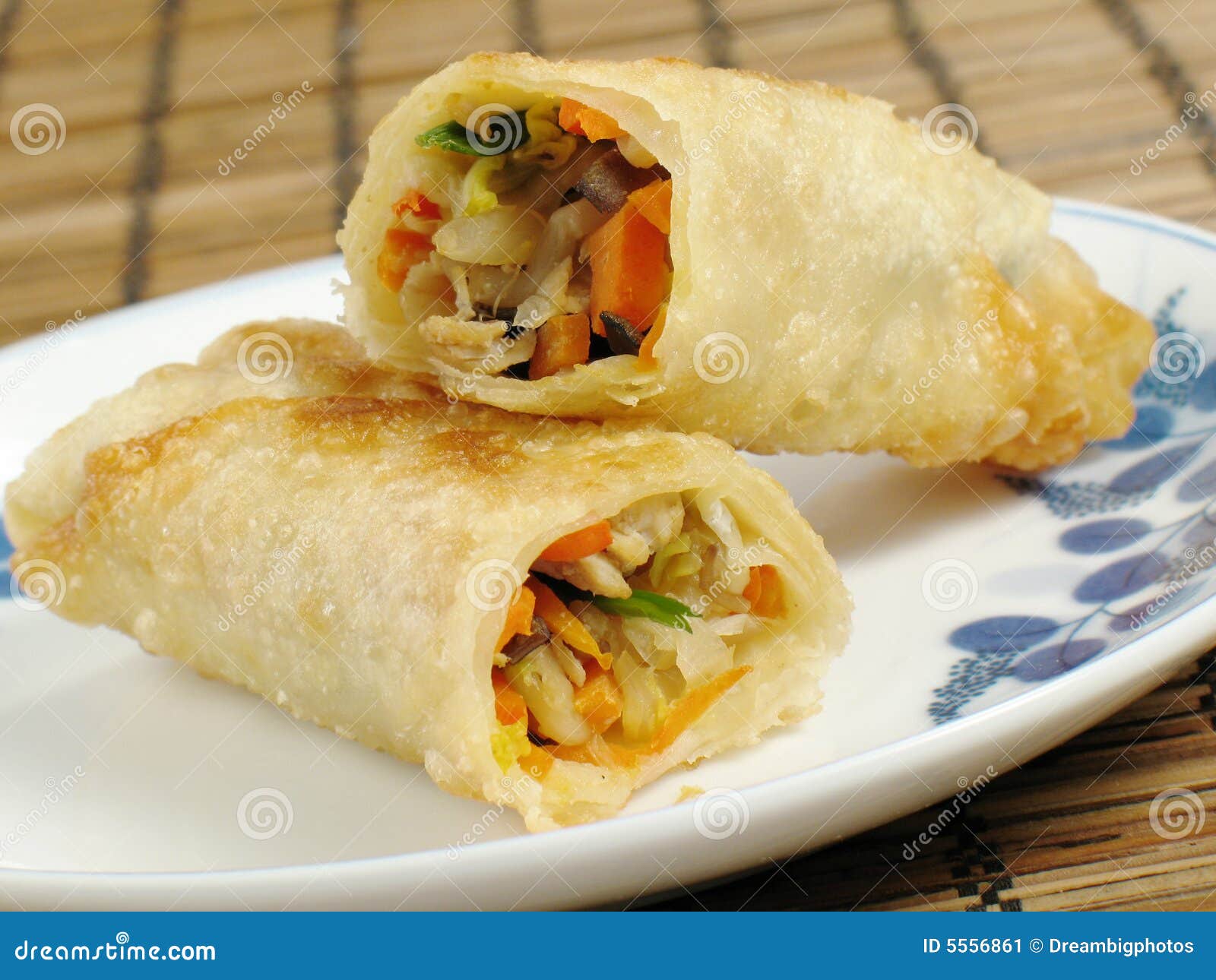 Egg Roll on a Plate stock image. Image of chinese, mushrooms 5556861