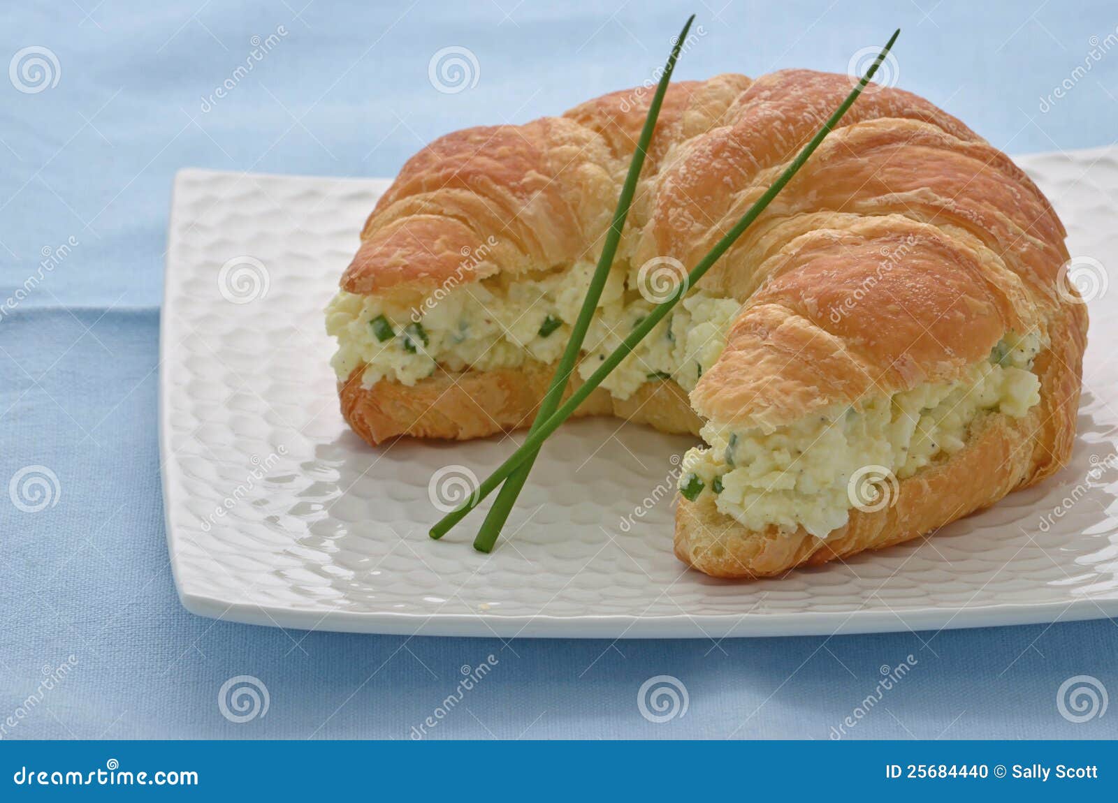 Egg salad croissant stock photo. Image of chives, croissant 25684440