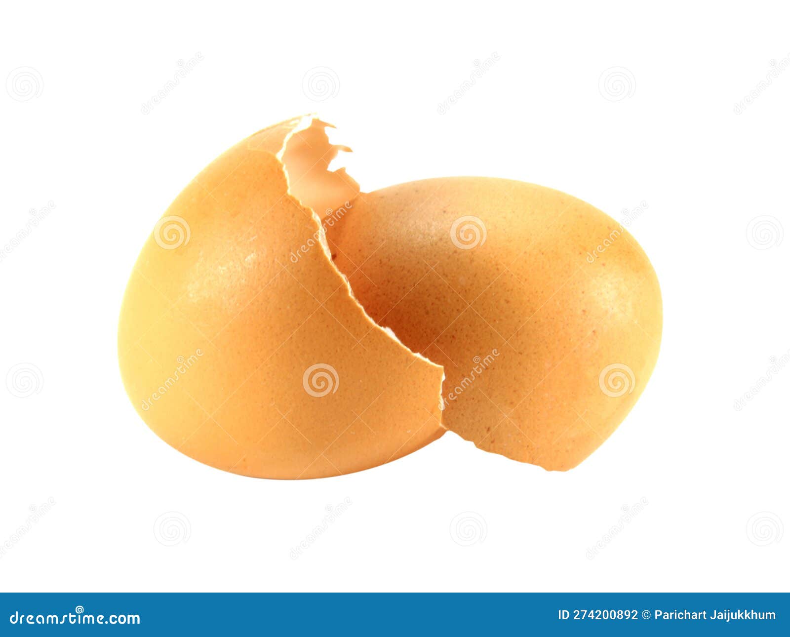 Egg Shells Isolated on White Background with Clipping Path Stock Photo