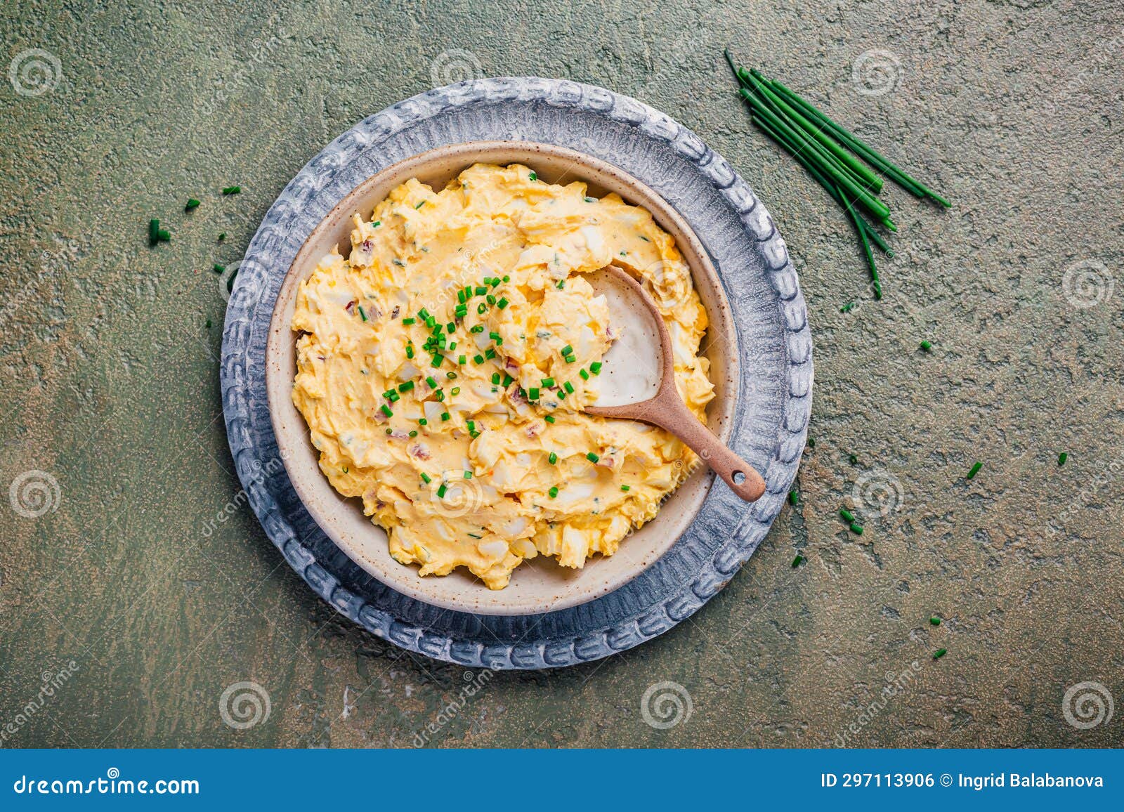 Egg Spread with Cream Cheese, Egg and Chives Stock Photo Image of