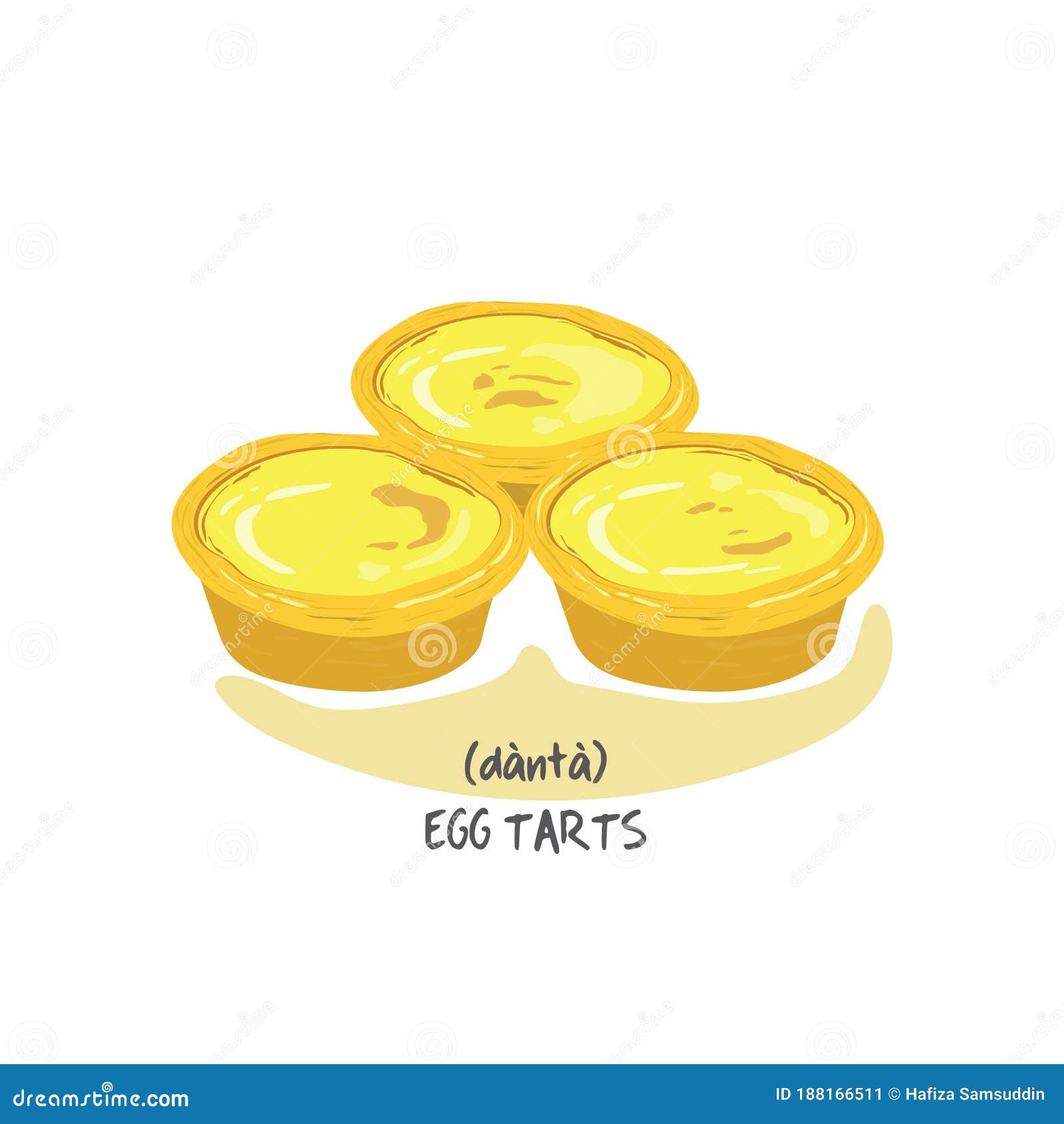 Egg Tarts. Vector Illustration Decorative Design Stock Vector