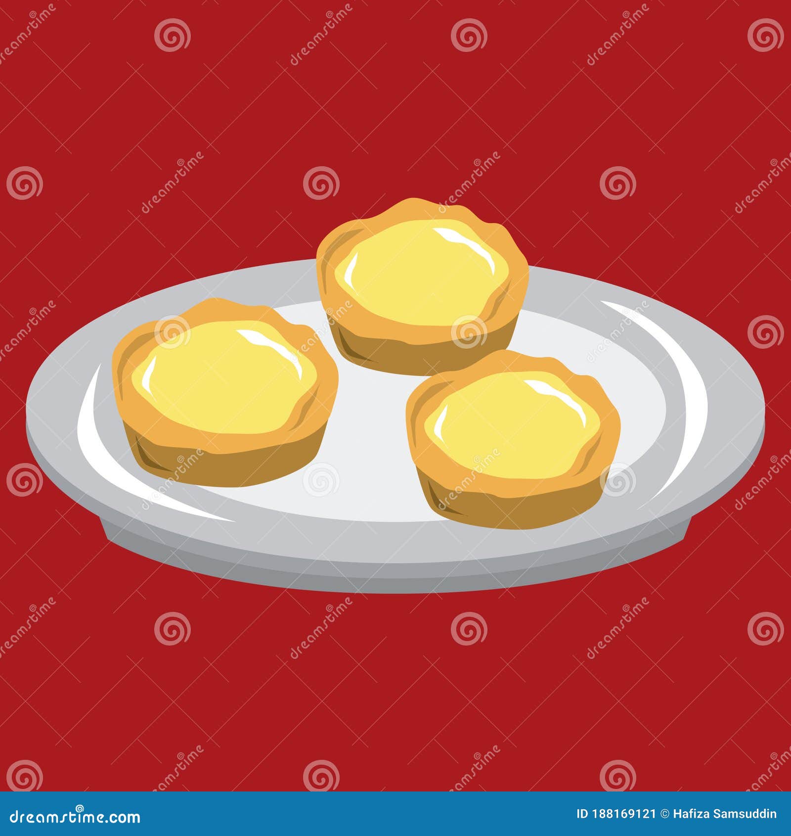 Egg Tarts. Vector Illustration Decorative Design Stock Vector