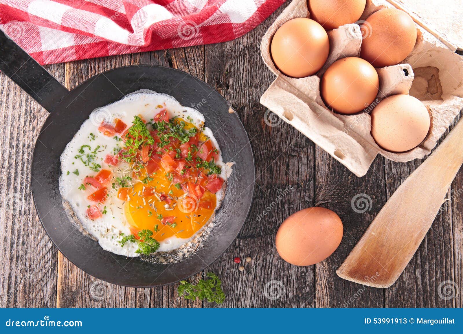 Egg with Tomato and Parsley Stock Image Image of diet, breakfast
