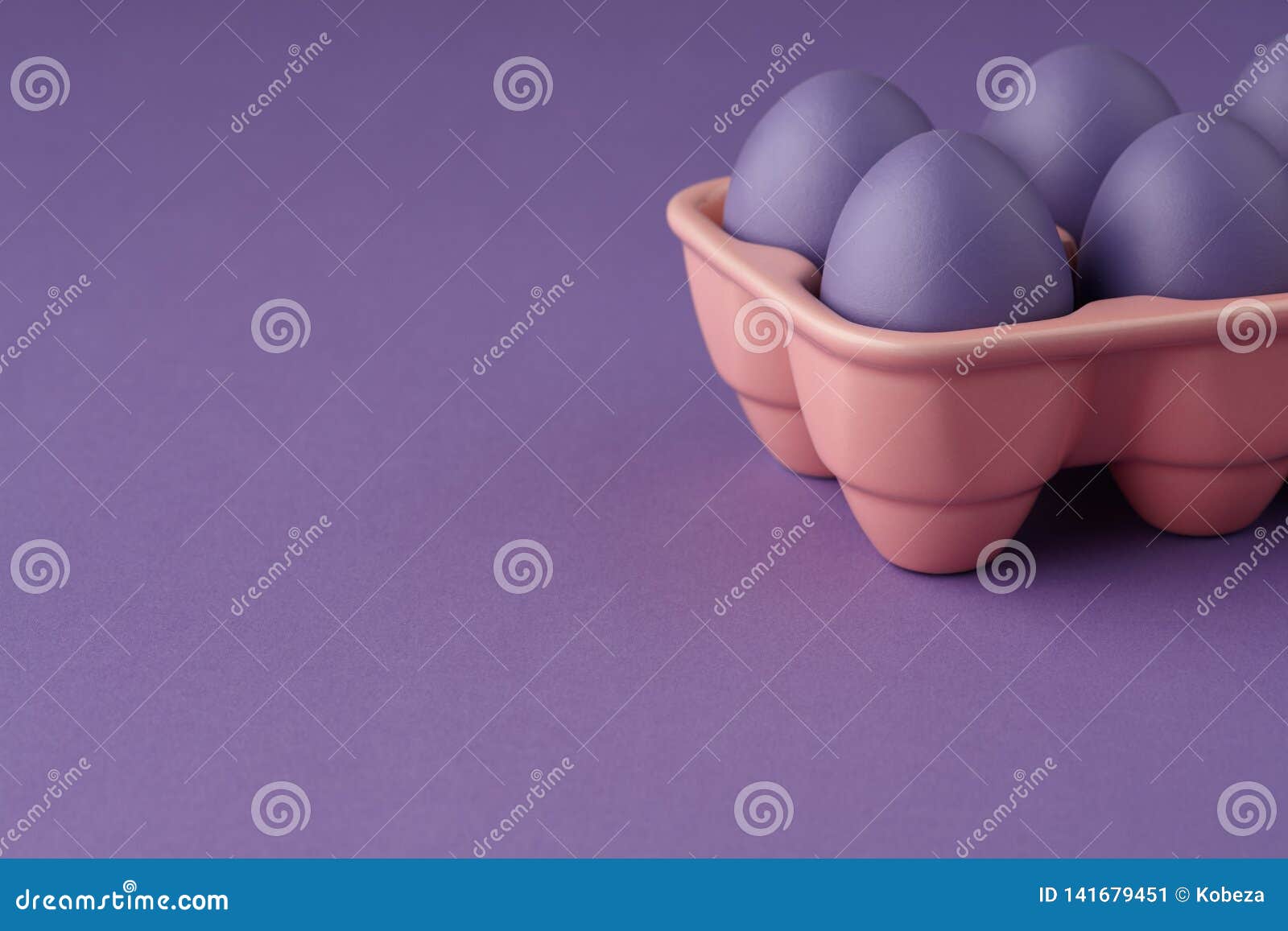 Egg Tray with Purple Painted Easter Eggs Stock Image Image of closeup