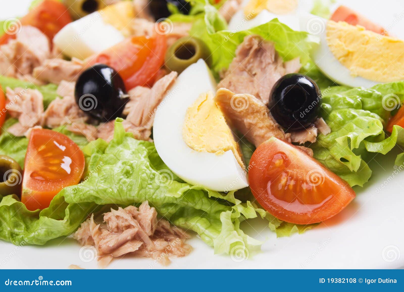 Egg and tuna salad stock photo. Image of photograph, healthy 19382108