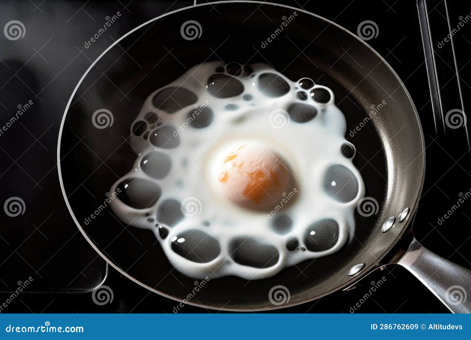 Egg White Bubbling in a Nonstick Pan Stock Image Image of generated, cooking 286762609
