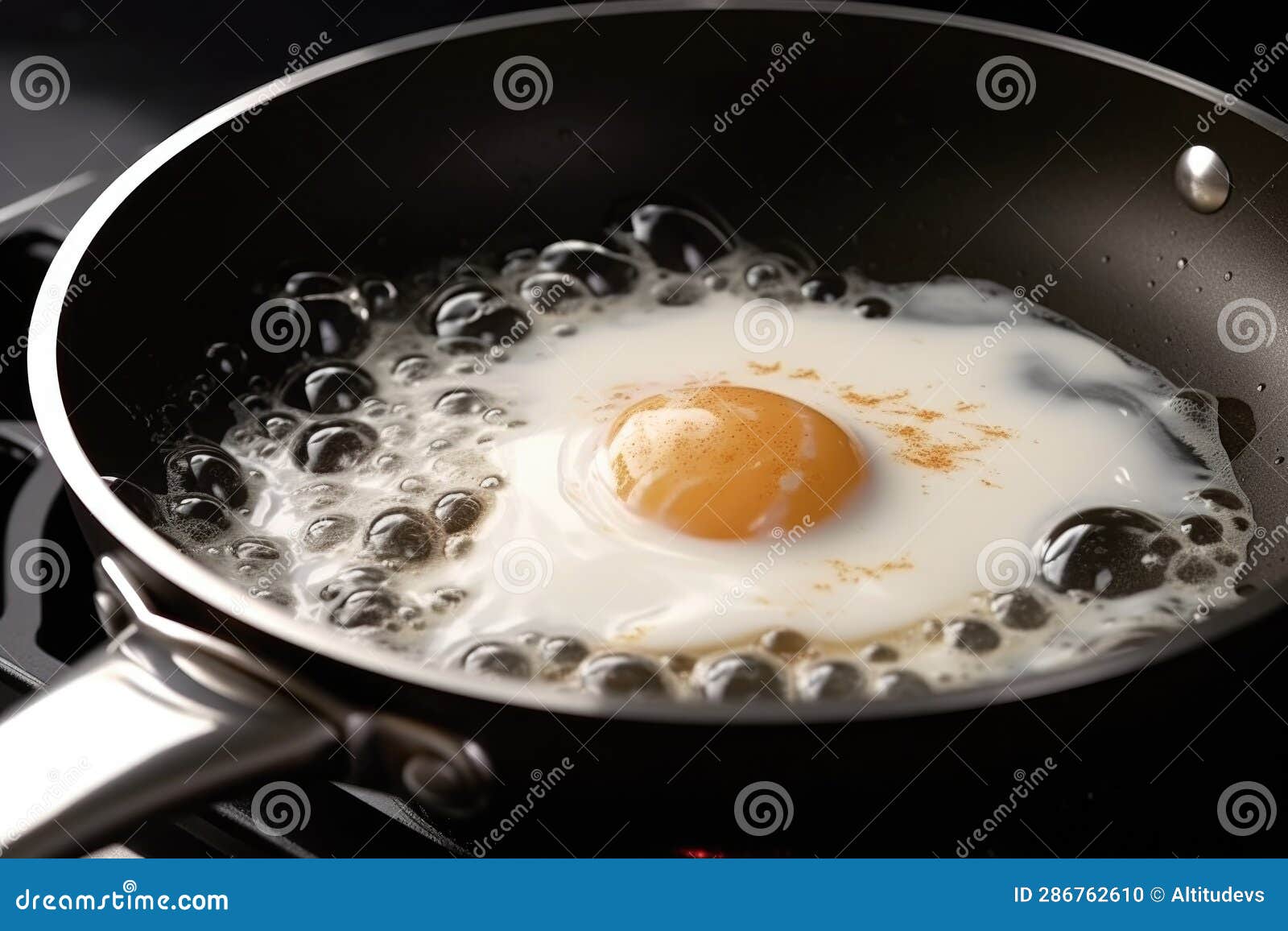 Egg White Bubbling in a Nonstick Pan Stock Photo Image of generative, protein 286762610