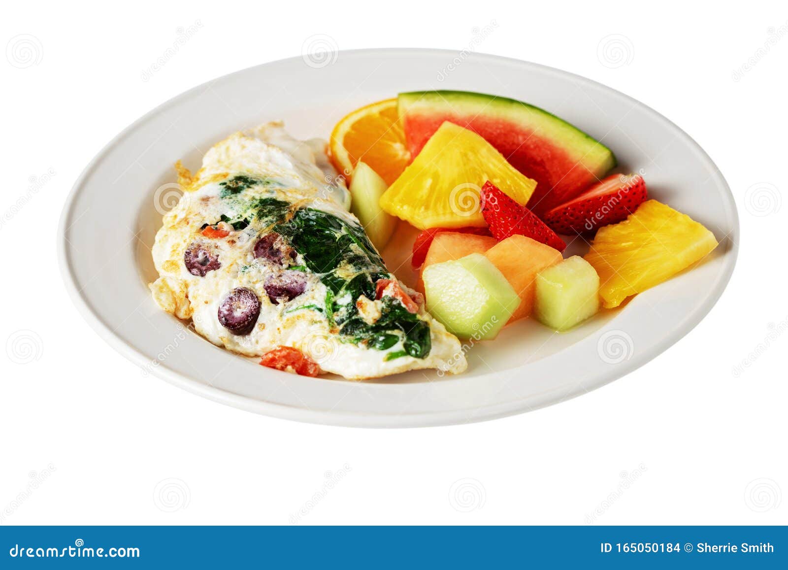 Healthy Egg White Omelette on White with Fresh Fruit Stock Photo Image of ingredients, food