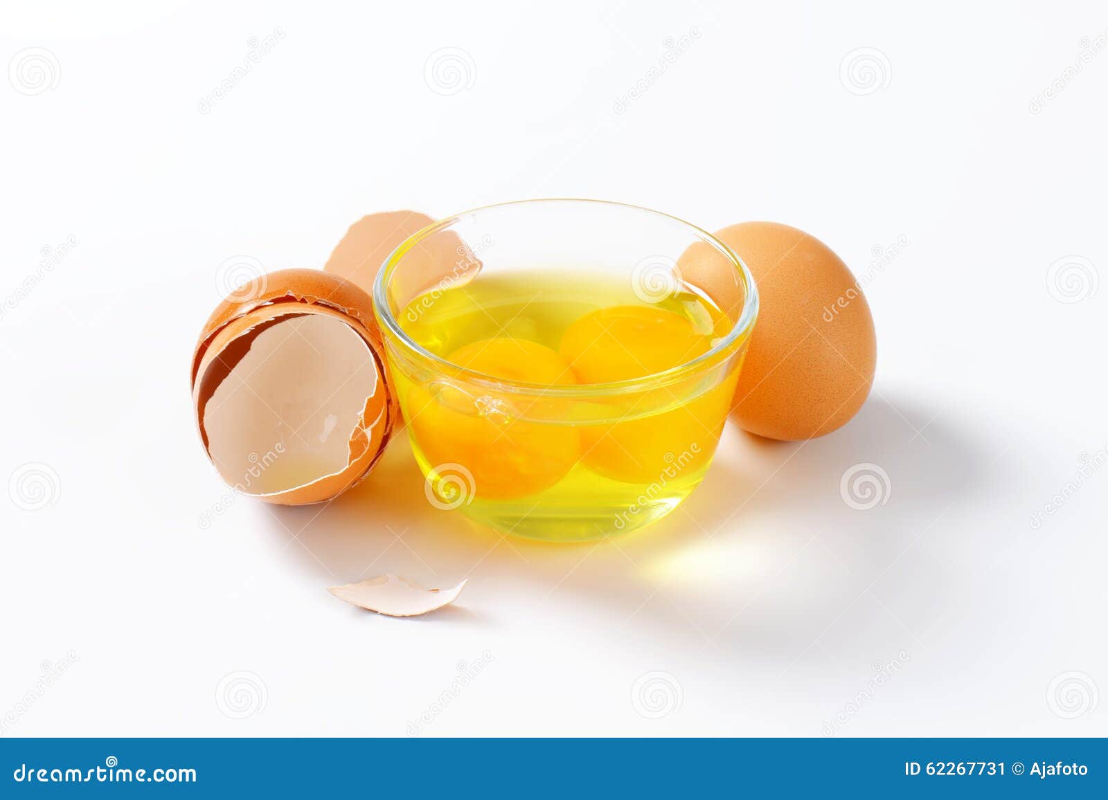 Egg Whites and Yolks in Glass Bowl Stock Image Image of studio, bowl