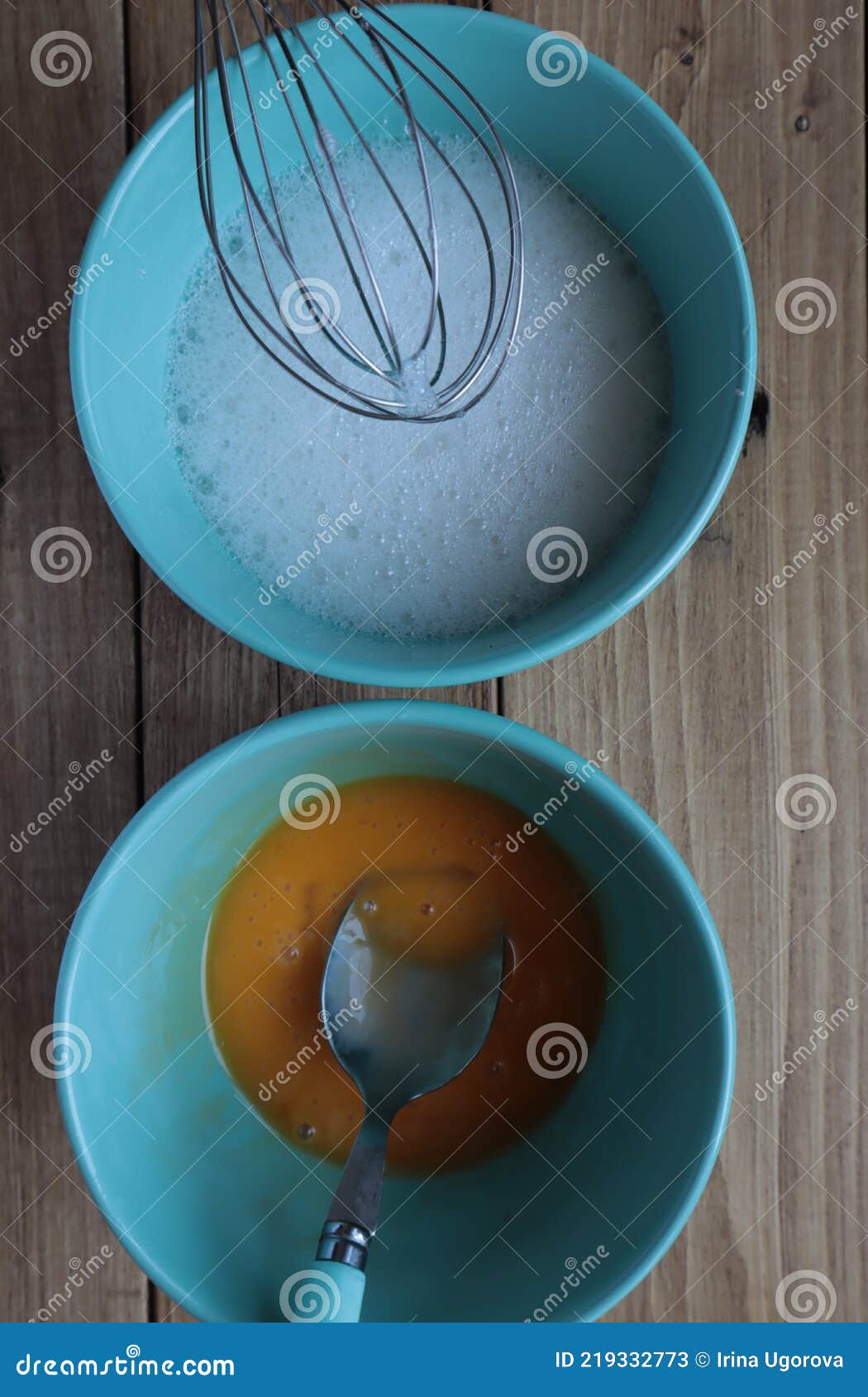 Egg Yolks and Whipped Whites. Stock Image - Image of yolk, three: 219332773