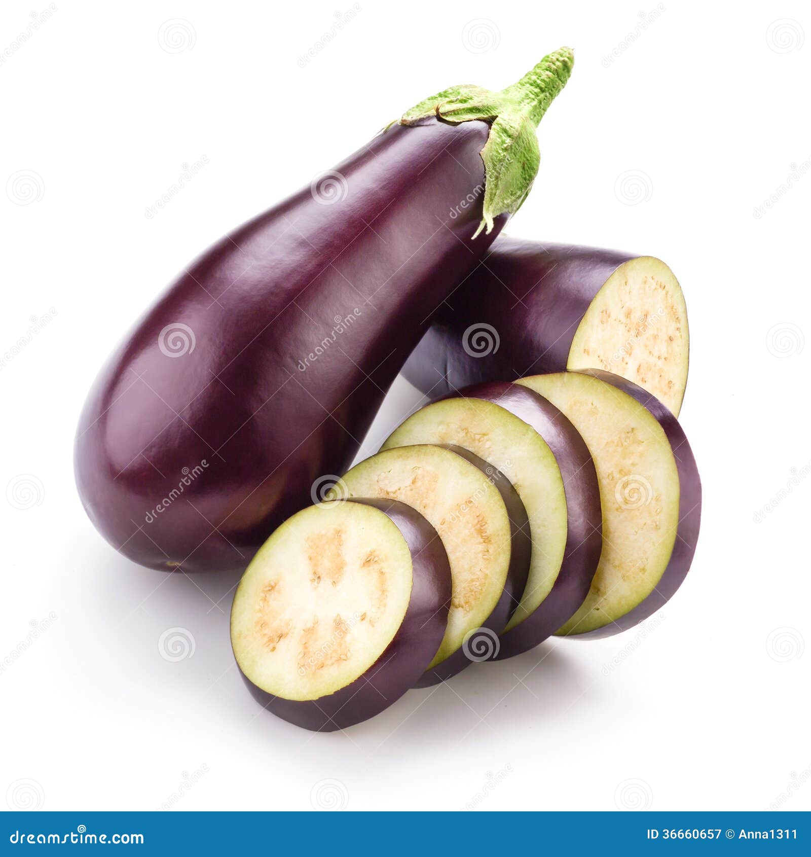 Eggplant (aubergine) on White Stock Image Image of leaf, eggplant 36660657