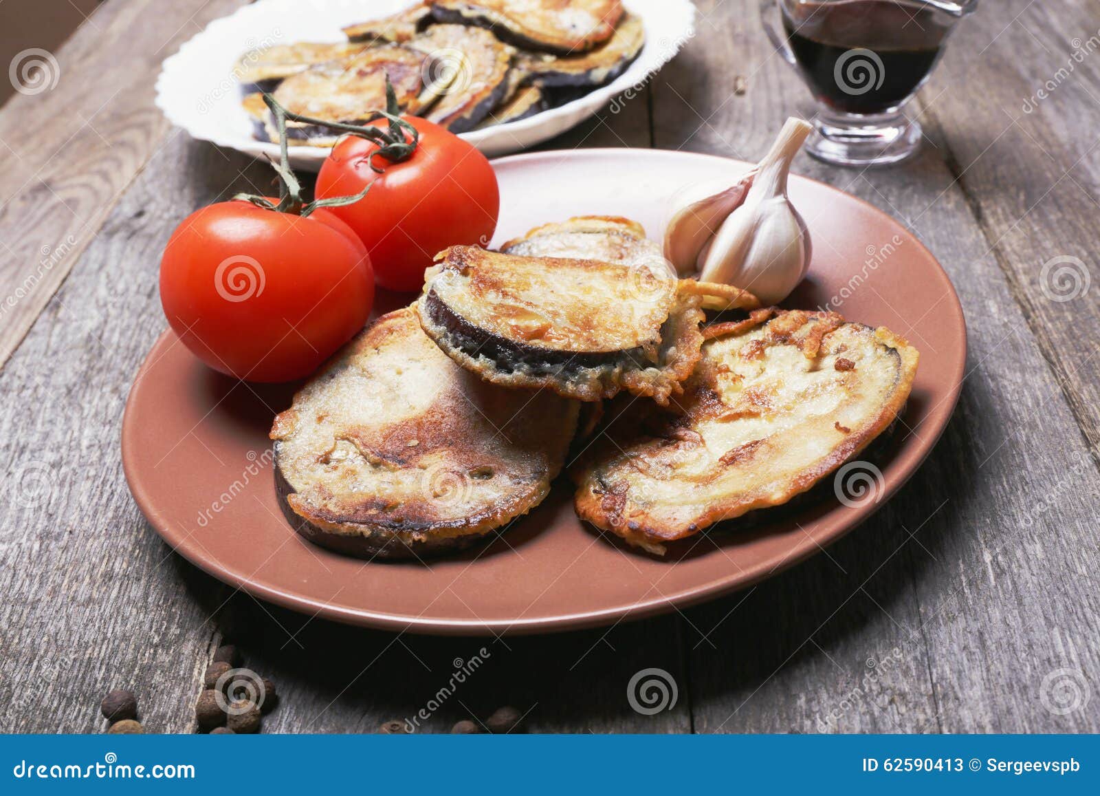 Eggplant in batter stock image. Image of batter, background 62590413