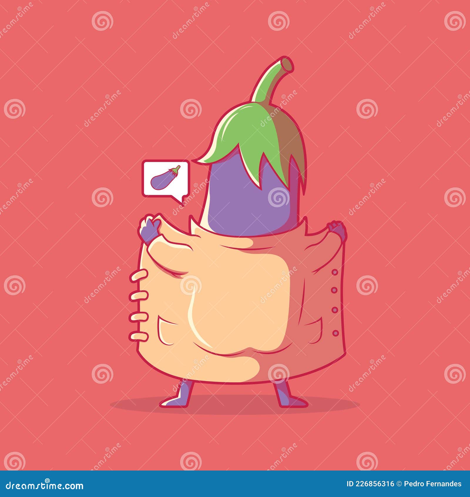 Eggplant Emoji Cartoon Character Dancing And Smiling. Funny Vector