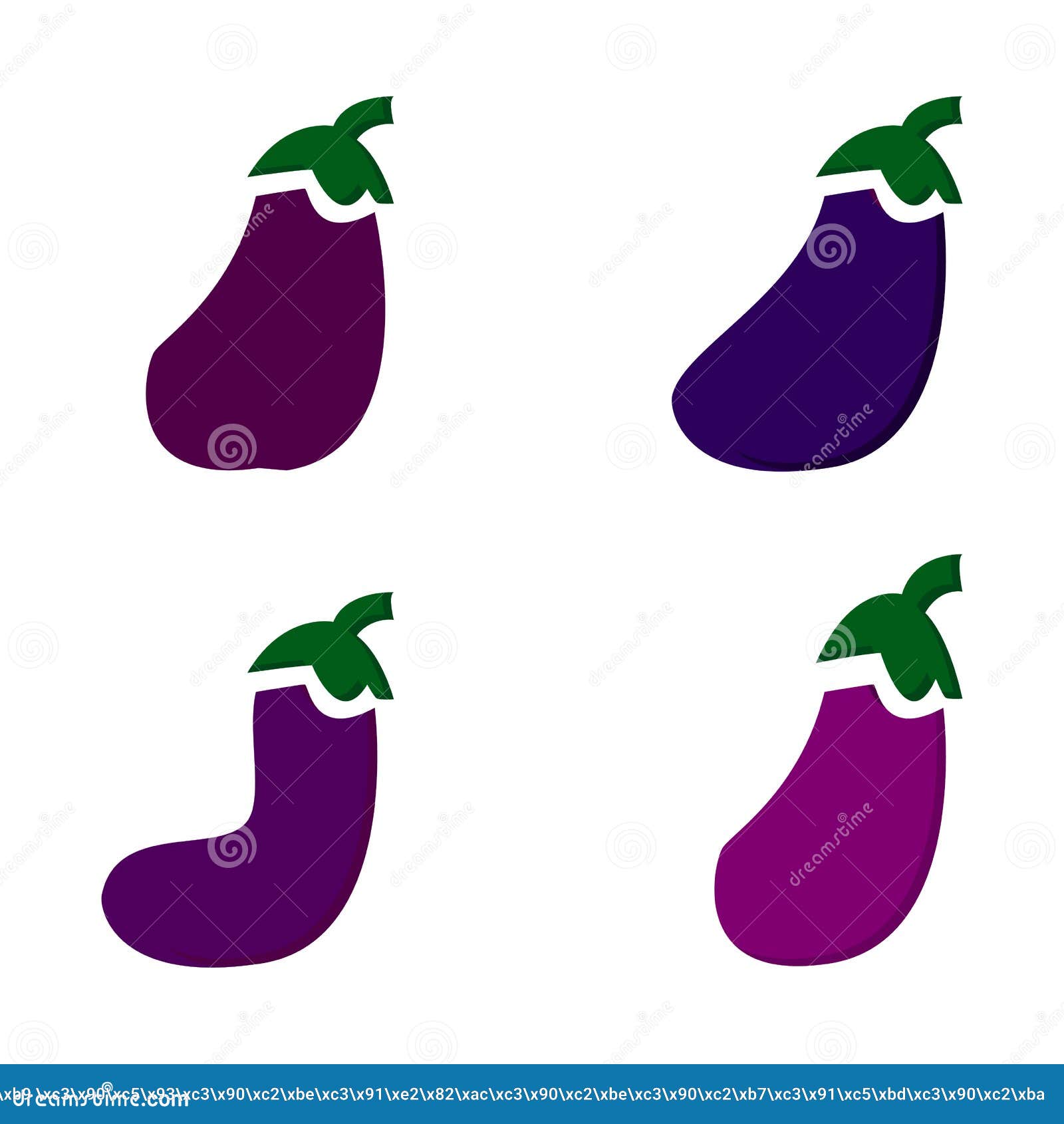 Pixel Art Eggplant Icon 32x32 Vector Illustration Stock