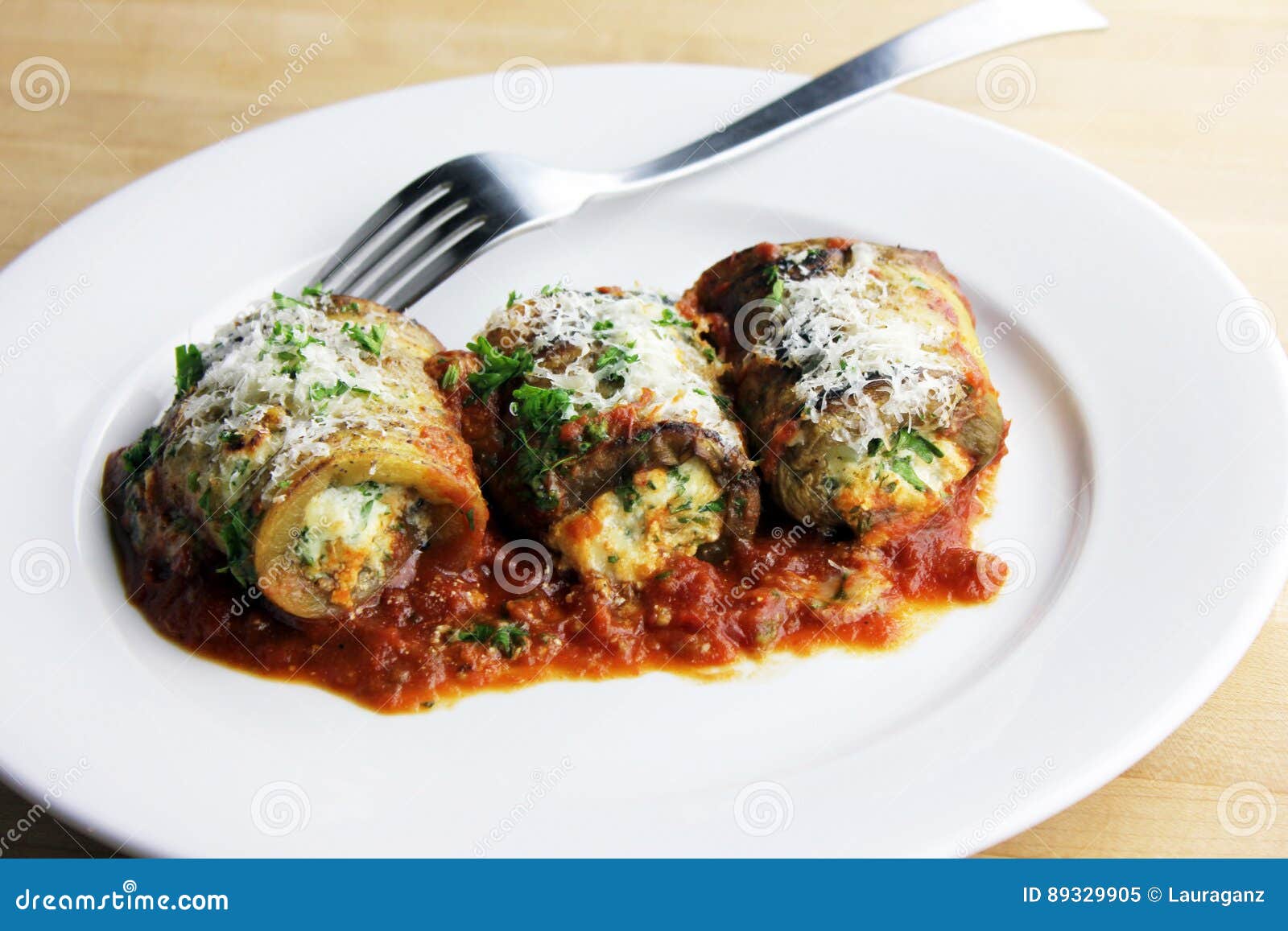 Eggplant Involtini stock image. Image of plate, oregano 89329905