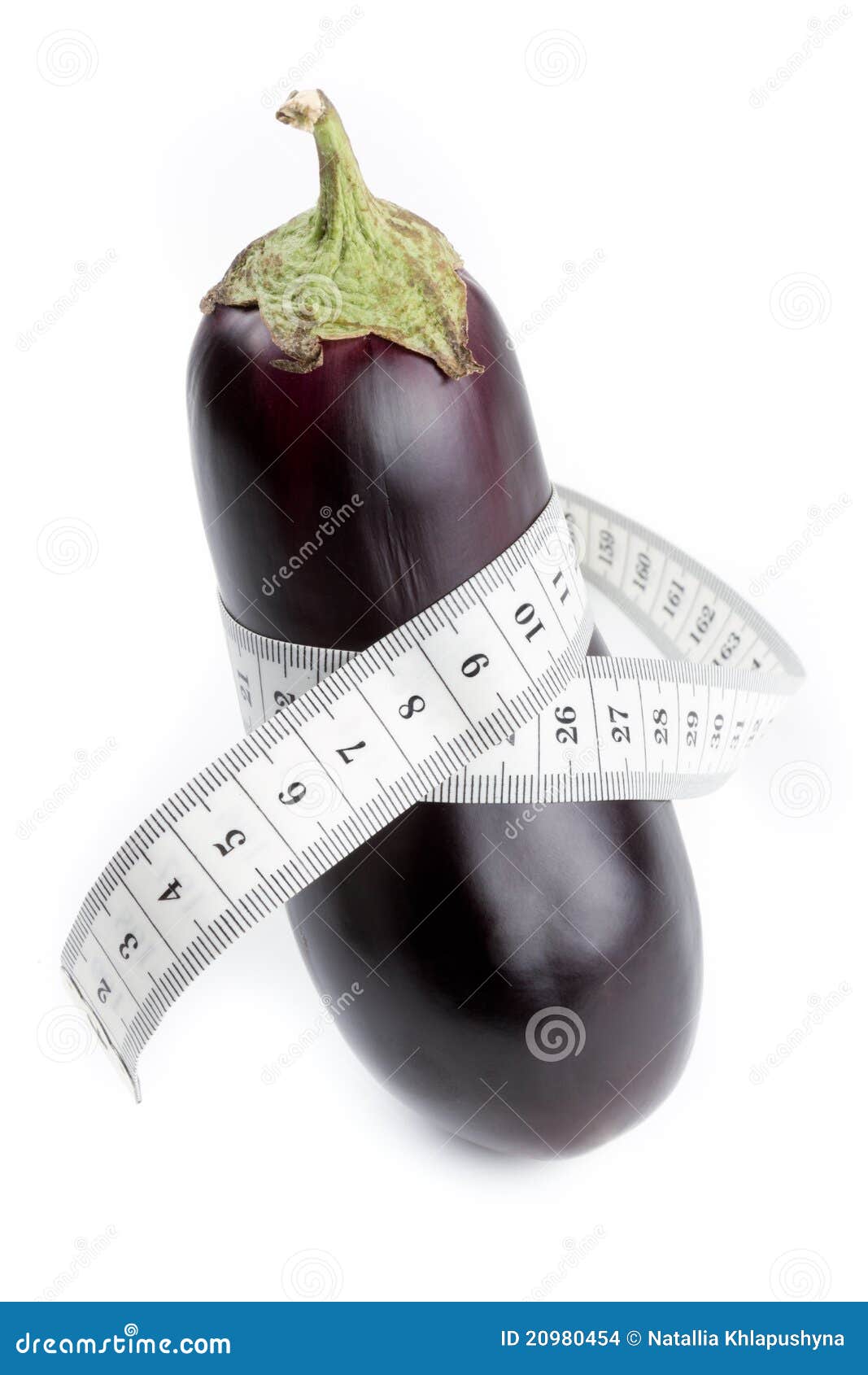 eggplant with measuring tape