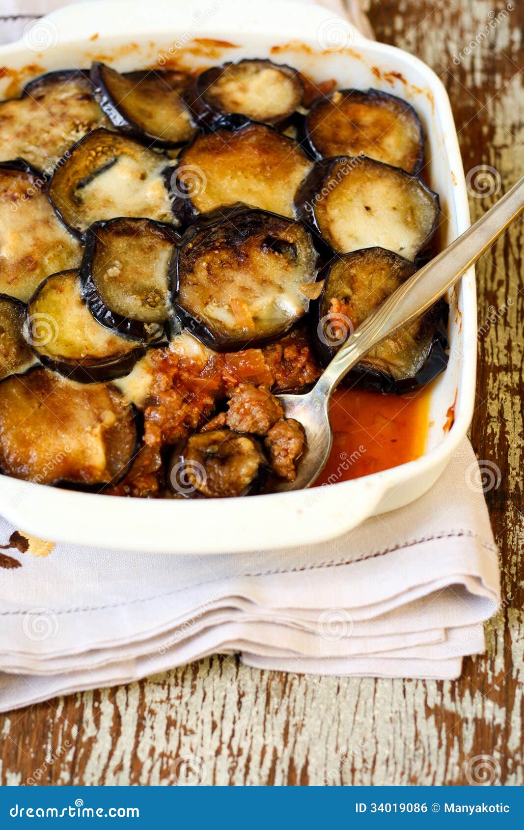 Eggplant and mince bake stock photo. Image of bake, juicy 34019086
