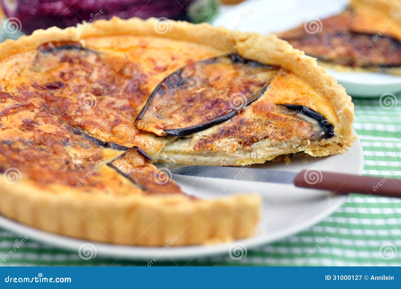 Eggplant Quiche stock image. Image of cake, crust, homemade - 31000127