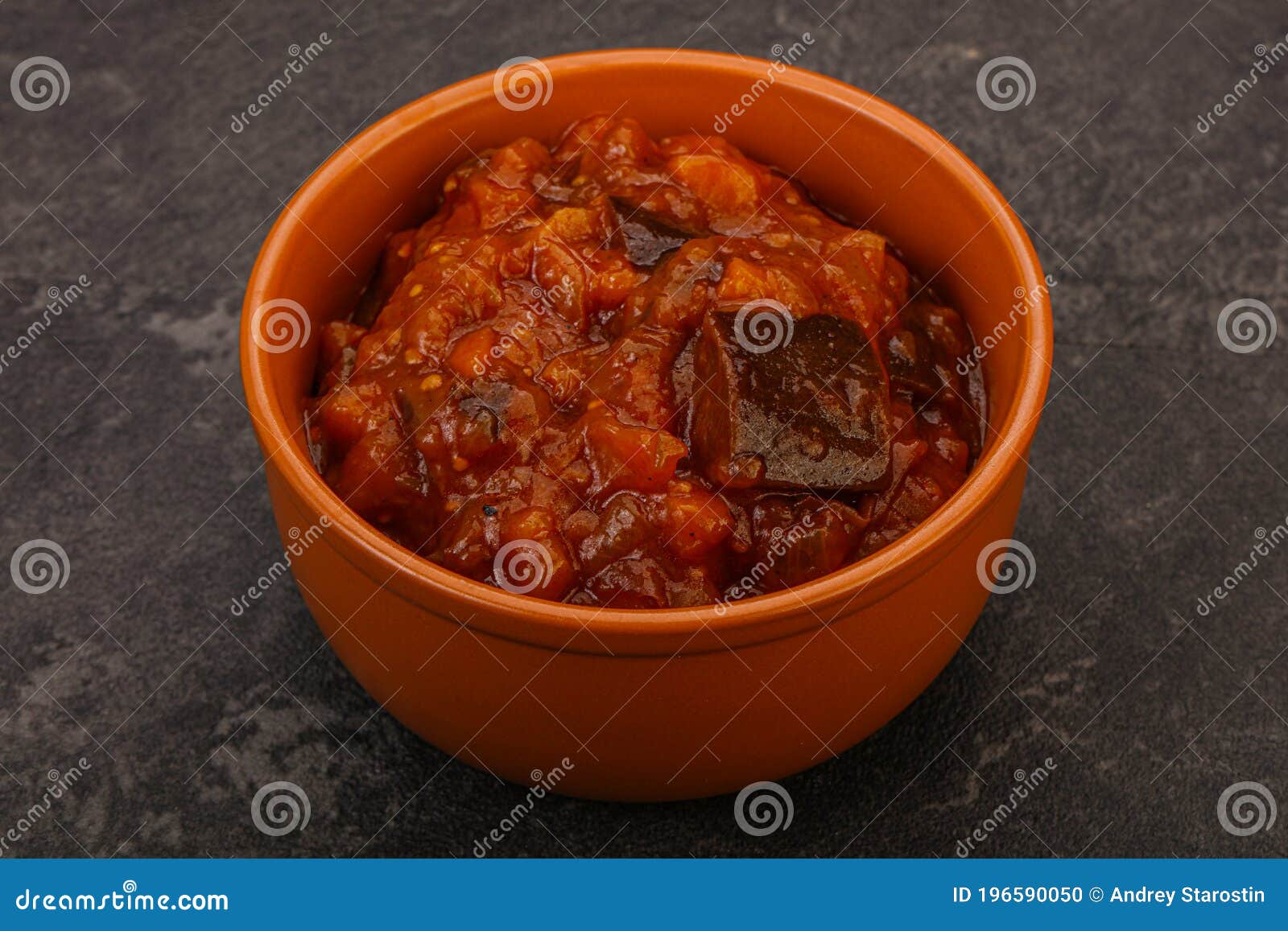 Eggplant Saute with Tomato and Herbs Stock Photo Image of kitchen