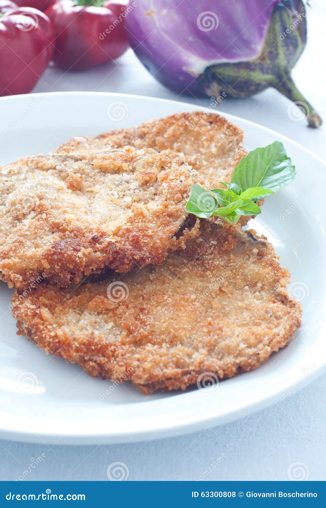 Eggplant Slices Breaded and Fried Stock Photo Image of breaded