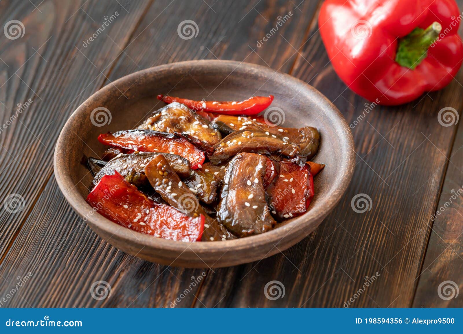 Eggplant stirfry stock photo. Image of healthy, stirfried 198594356