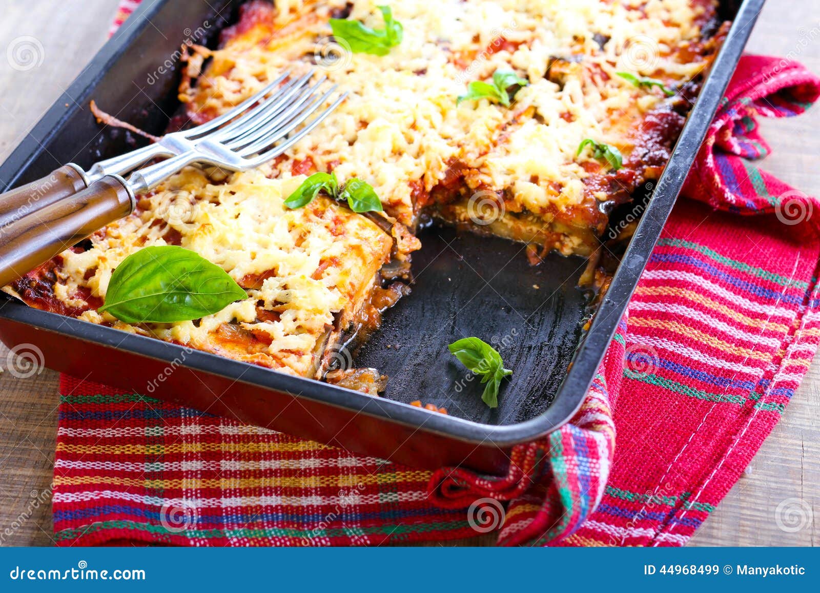 Eggplant, Tomato and Cheese Bake Stock Image Image of traybake