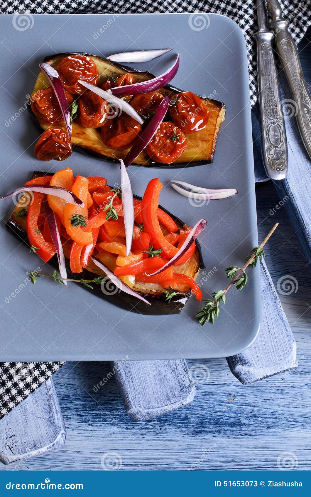 Eggplant with vegetables stock image. Image of lunch 51653073