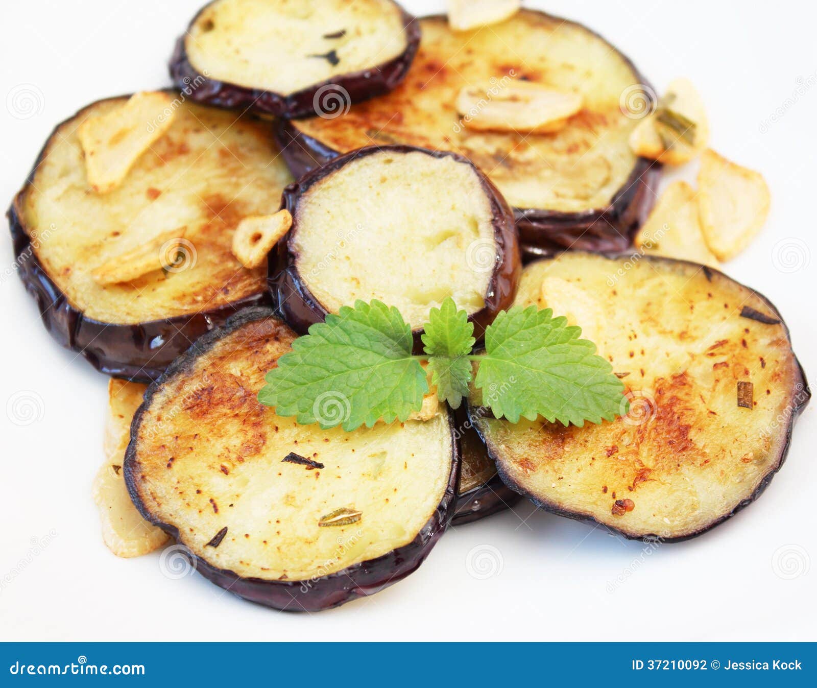 Eggplants with garlic stock photo. Image of freshness 37210092