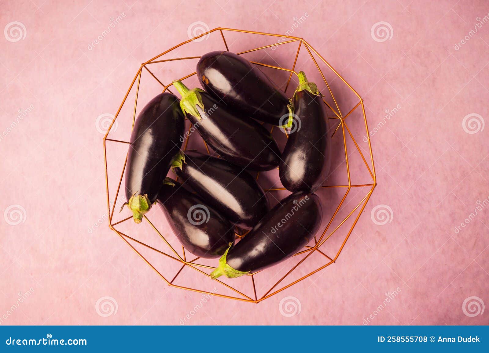 Eggplants in an iron bowl stock photo. Image of eating 258555708
