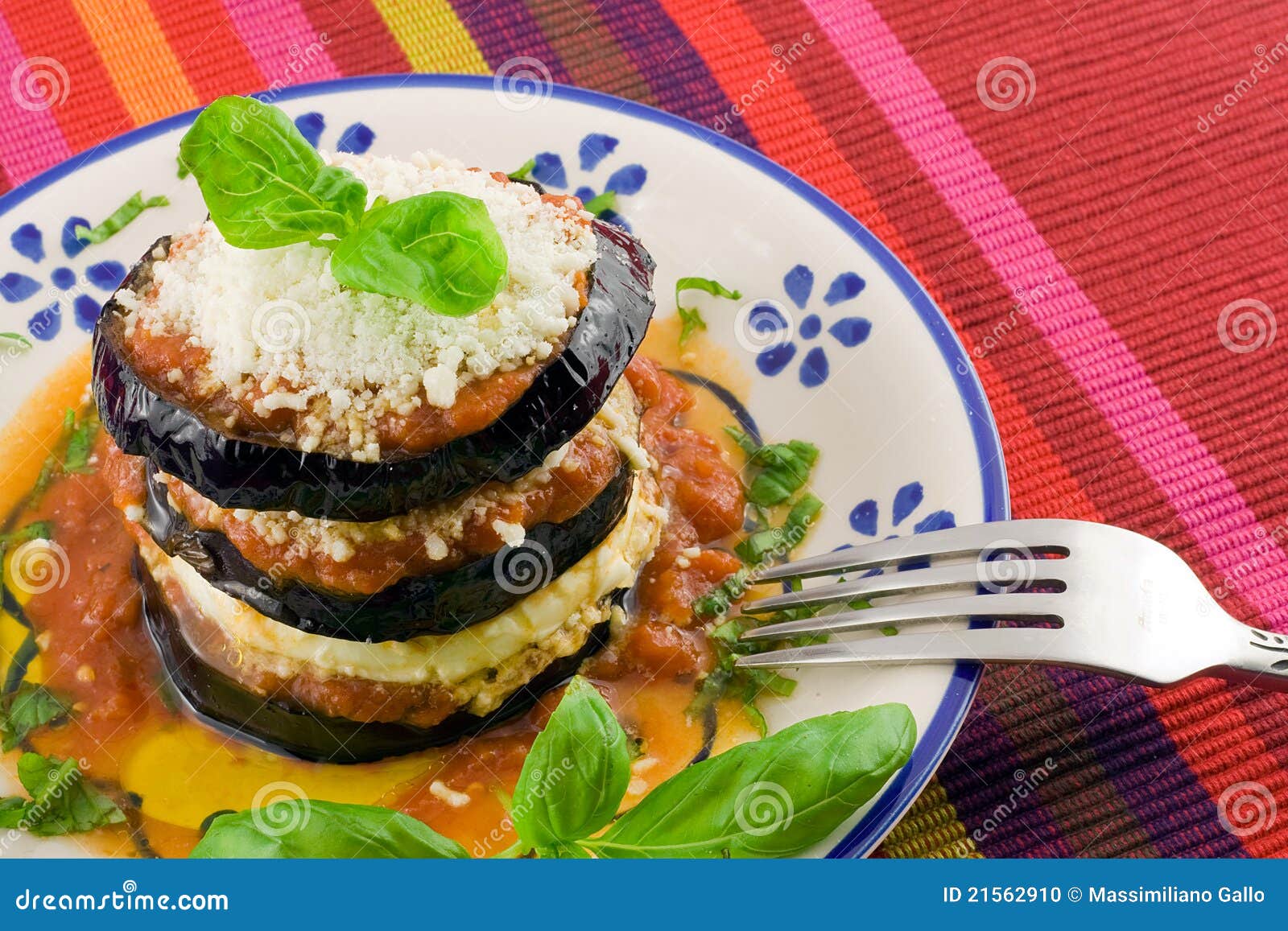 Eggplants parmigiana stock photo. Image of grate, flat 21562910