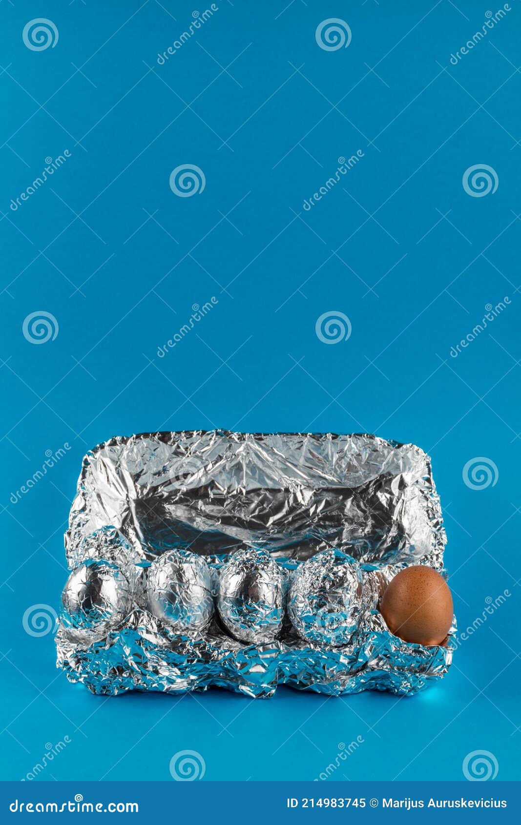 Eggs in aluminum foil stock image. Image of idea, crumbly 214983745