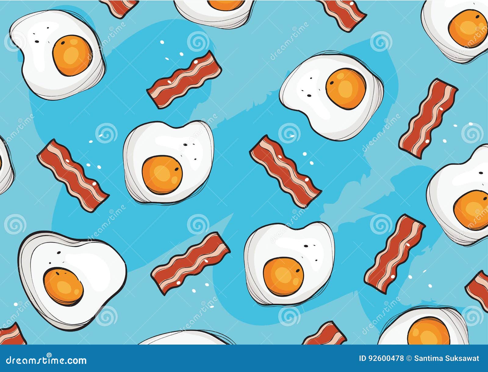 Eggs and Bacon Background Vector Stock Vector Illustration of delicious, bacon 92600478