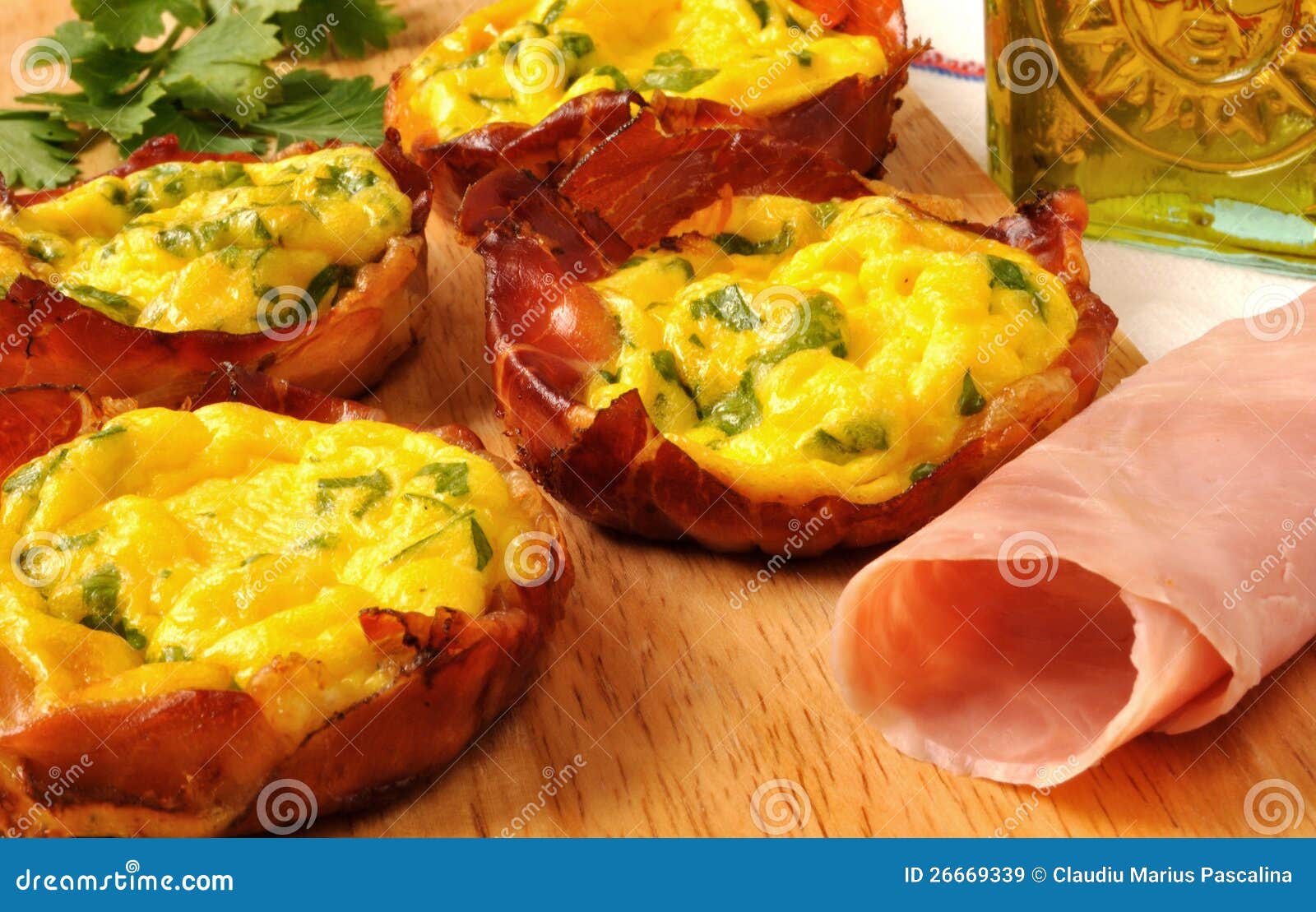 Eggs in bacon baskets stock image. Image of cook, baskets 26669339
