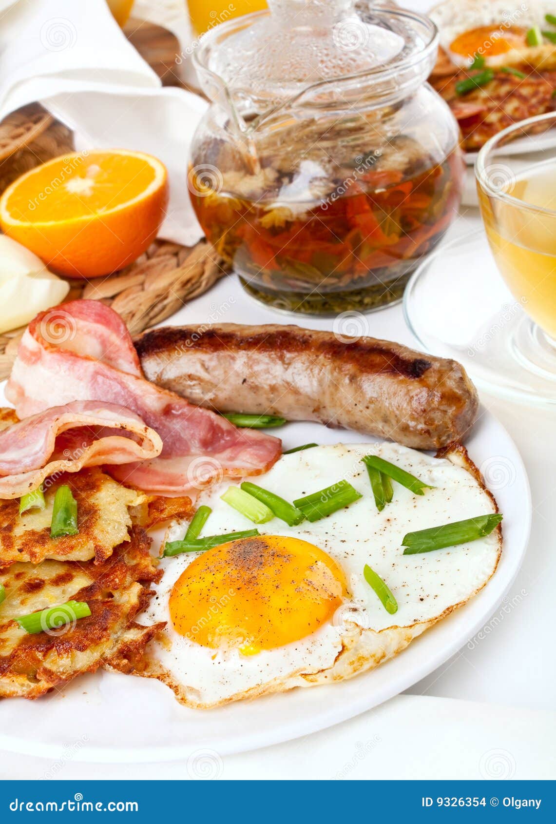 Eggs and bacon breakfast stock photo. Image of bright - 9326354