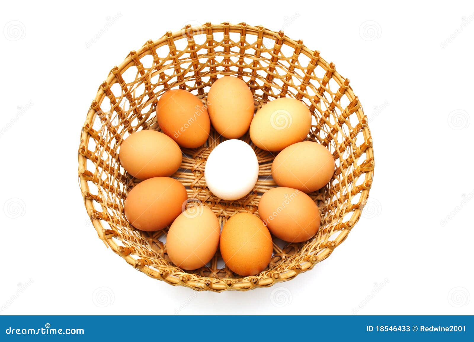 Eggs in the basket stock illustration. Illustration of food 18546433
