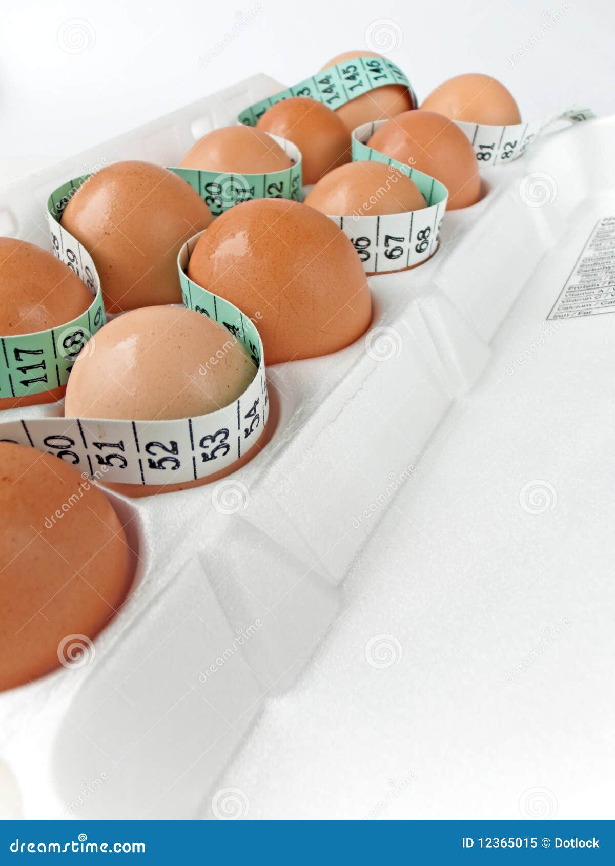 Eggs in Carton with Tape Measure 2 Stock Image Image of chicken
