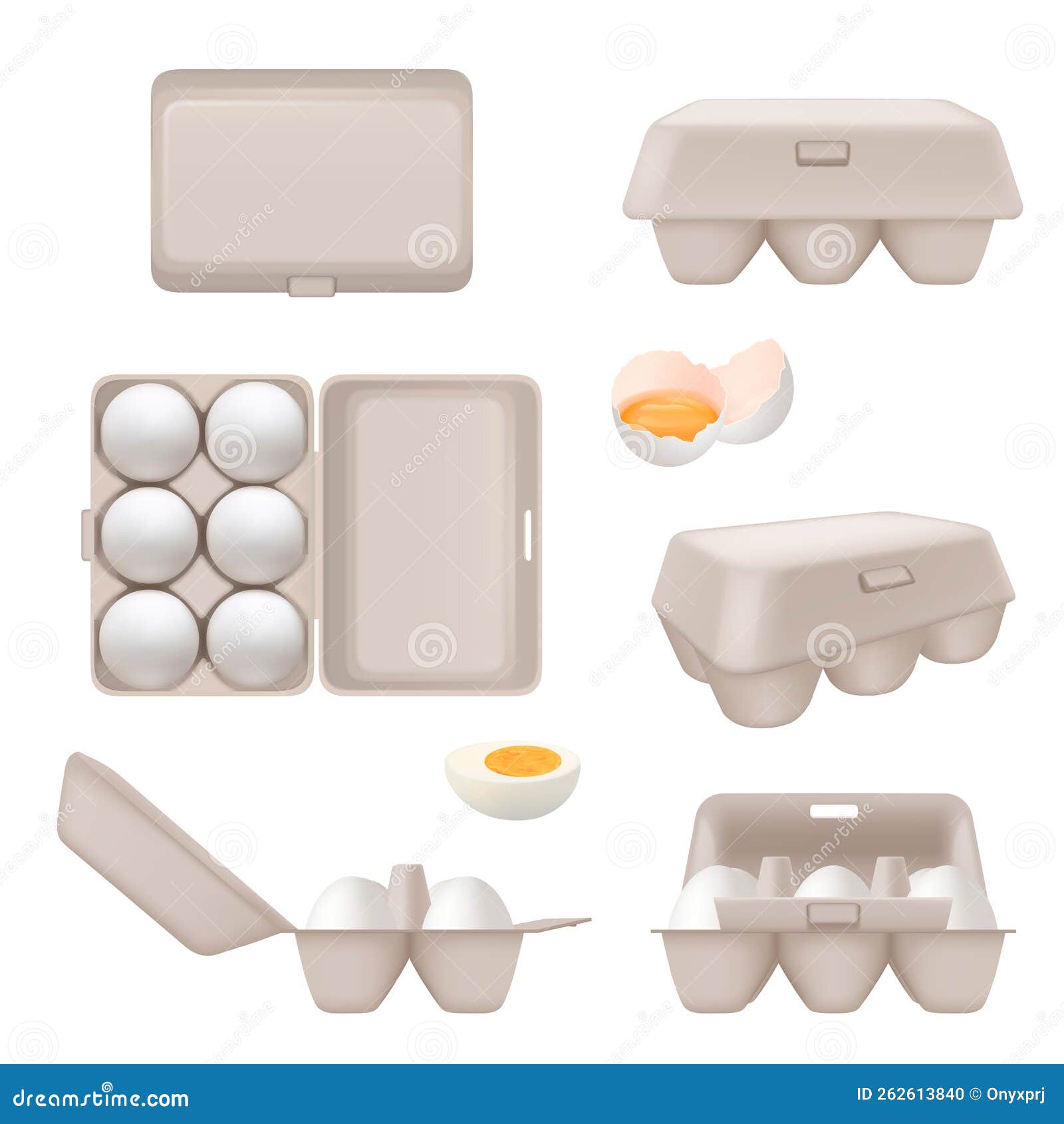 Eggs Containers. Tray Boxes for Food Eggs Packages for Retail Decent