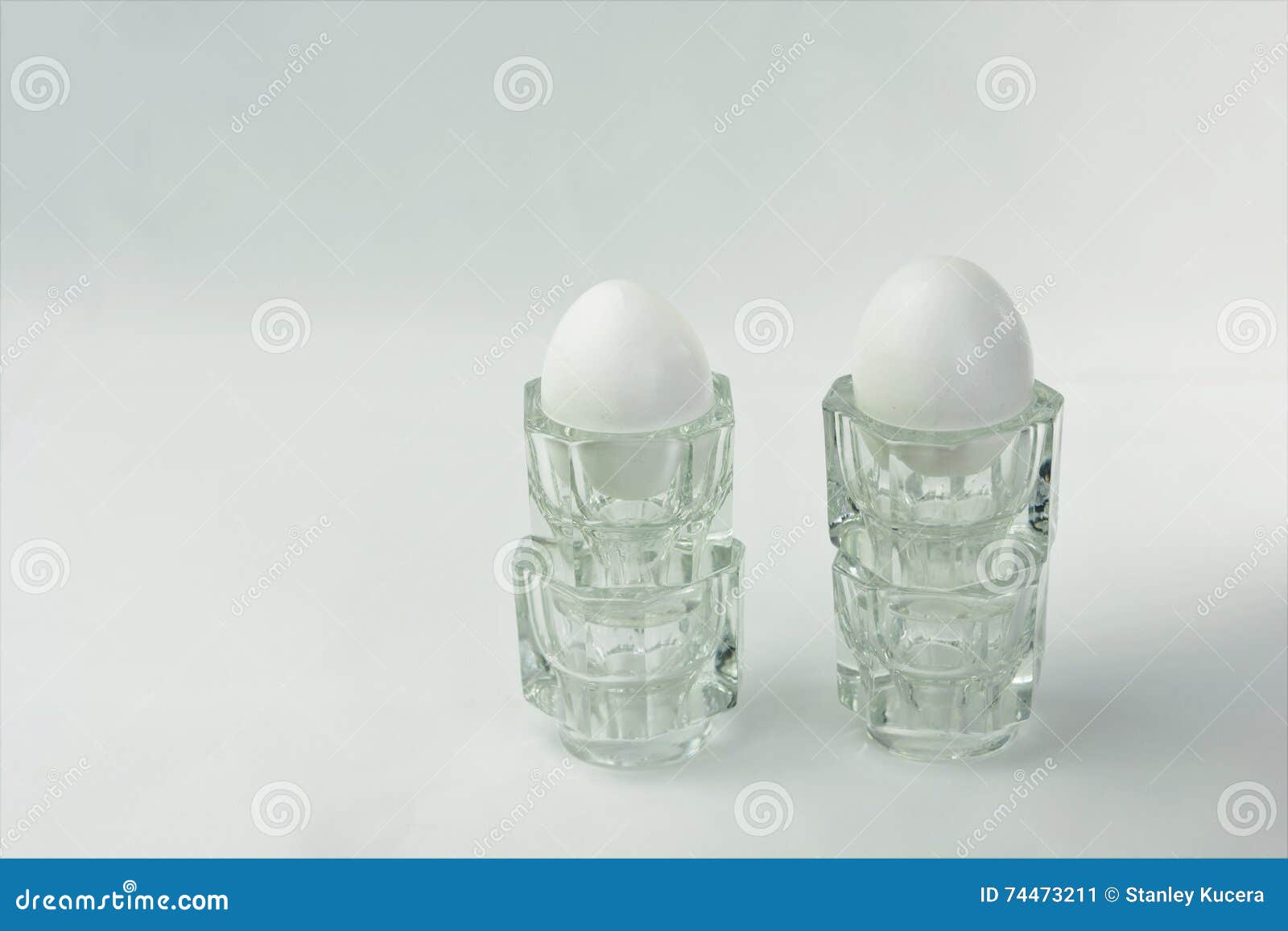 Eggs in Cut Glass Crystal Egg Cup Stock Image Image of plain, glass