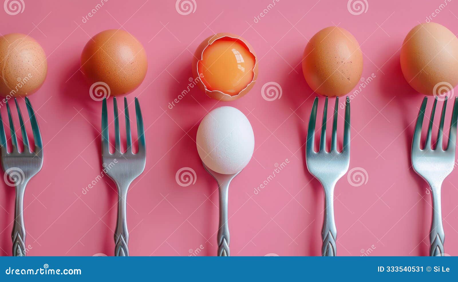 eggs and forks flat lay: a conceptual representation of oocyte fertilization, pregnancy, and conception