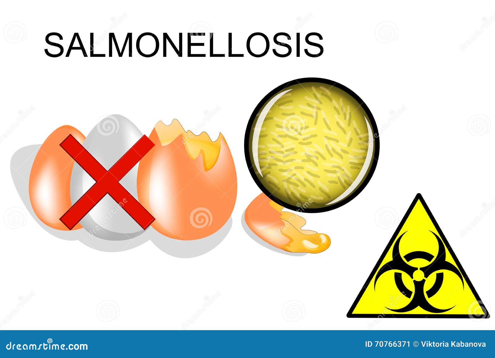 Eggs that are Infected with Salmonellosis Stock Vector Illustration
