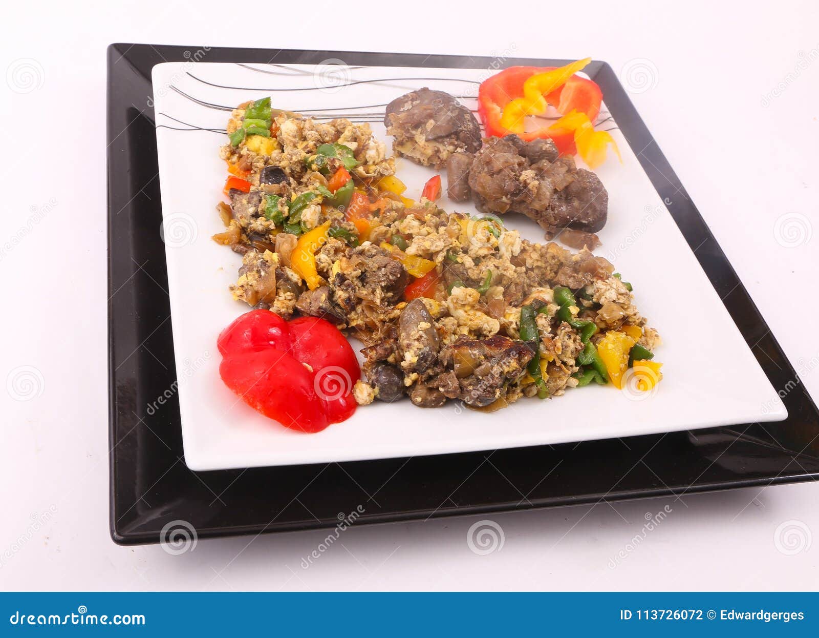 Eggs with liver stock photo. Image of dish, lunch, easter 113726072