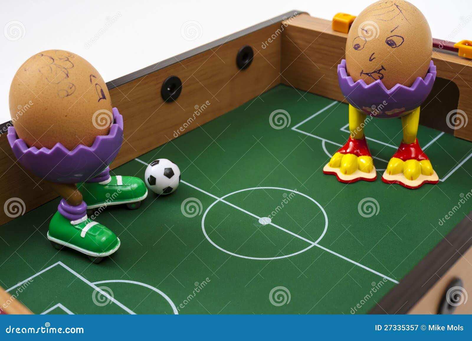 Eggs playing soccer stock image. Image of foot, eggcup 27335357