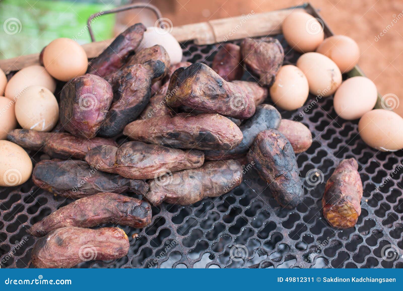 Eggs and Potato on the Grill Stock Image Image of vegetable, fried
