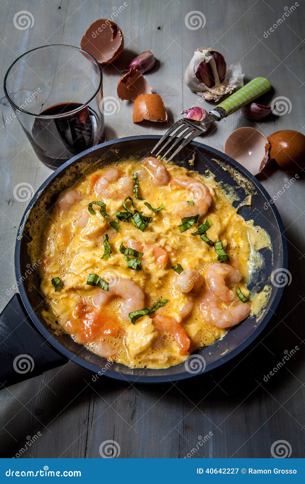 Eggs with prawns stock image. Image of white, eggs, plate 40642227