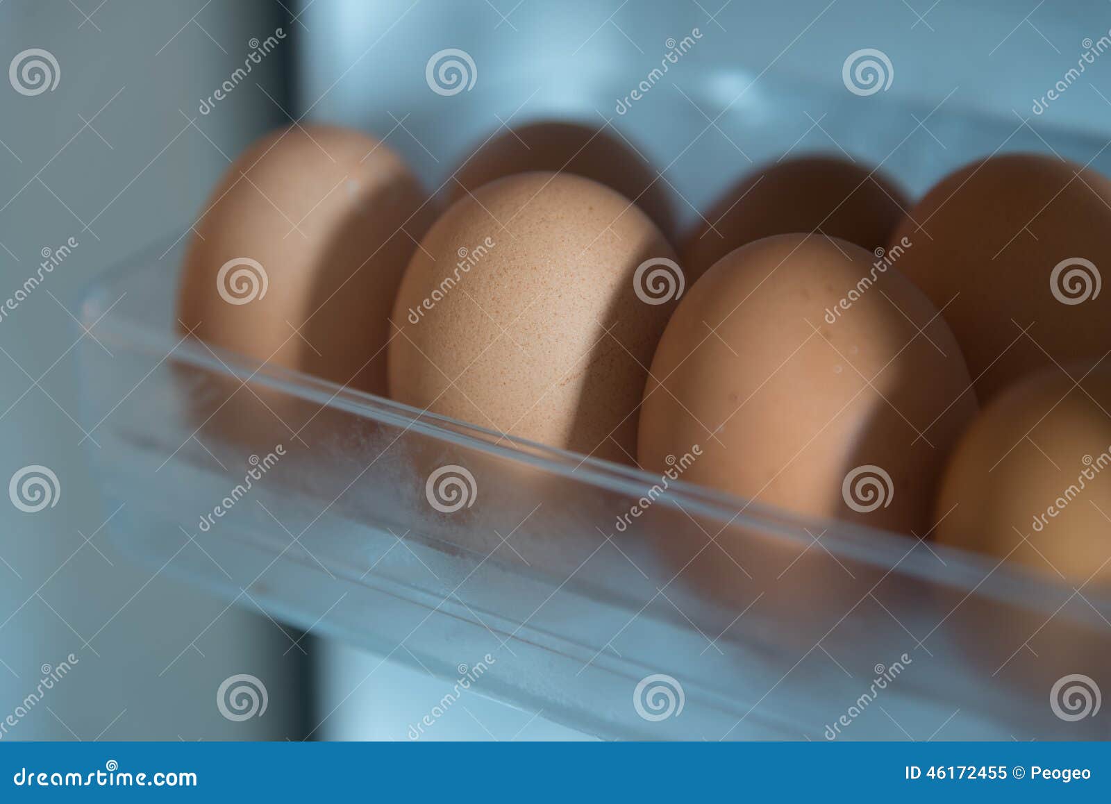 Eggs in Refrigerator for with Cool Temperature Stock Image Image of